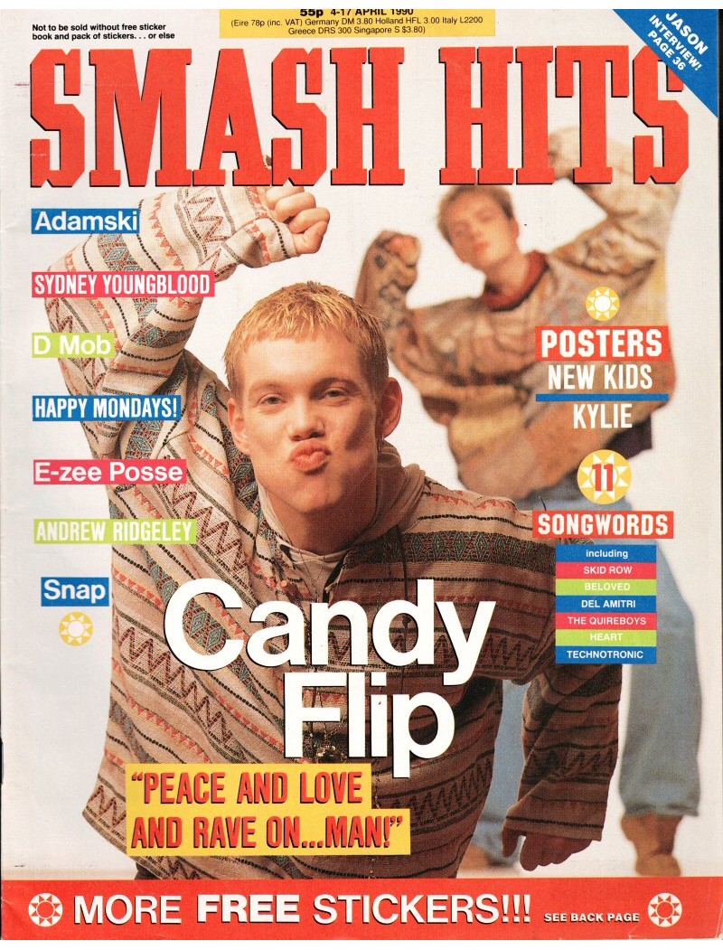 Smash Hits Magazine - 1990 04/04/90 (Candy Flip cover)