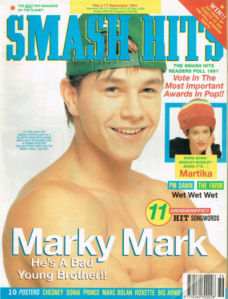 Smash Hits Magazine 4th September 1991 (Mark Wahlberg Cover)