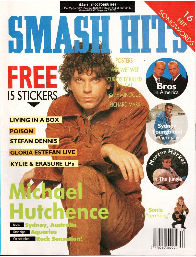 Smash Hits Magazine 4th October 1989 (Michael Hutchence) Smash Hits Magazine 4th October 1989 (Michael Hutchence)