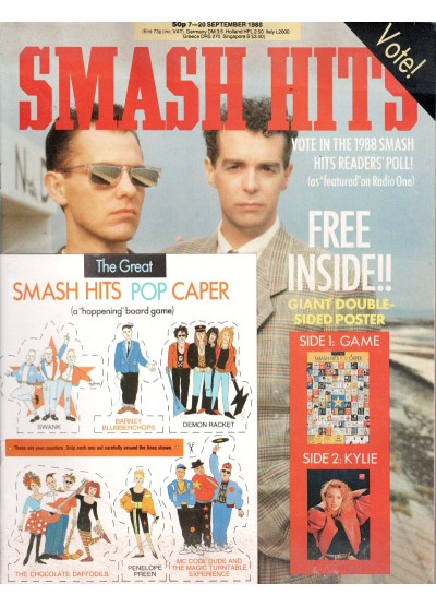 Smash Hits Magazine - 1988 07/09/88 (Pet Shop Boys Cover) with poster
