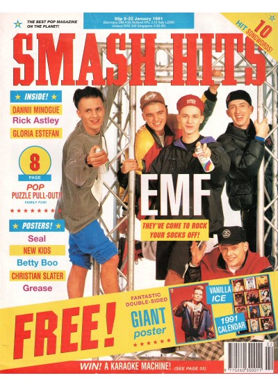 Smash Hits Magazine 9th January 1991 (EMF Cover)