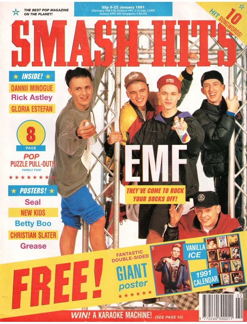 Smash Hits Magazine 9th January 1991 (EMF Cover) Smash Hits Magazine 9th January 1991 (EMF Cover)