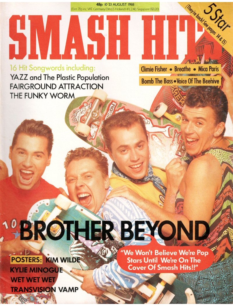 Smash Hits Magazine - 1988 10/08/88 (Brother Beyond Cover)