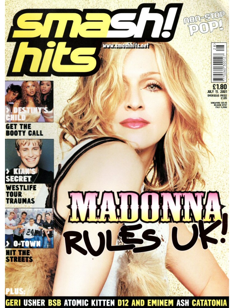 Smash Hits Magazine 11th July 2001 Madonna Smash Hits Magazine 11th July 2001 Madonna