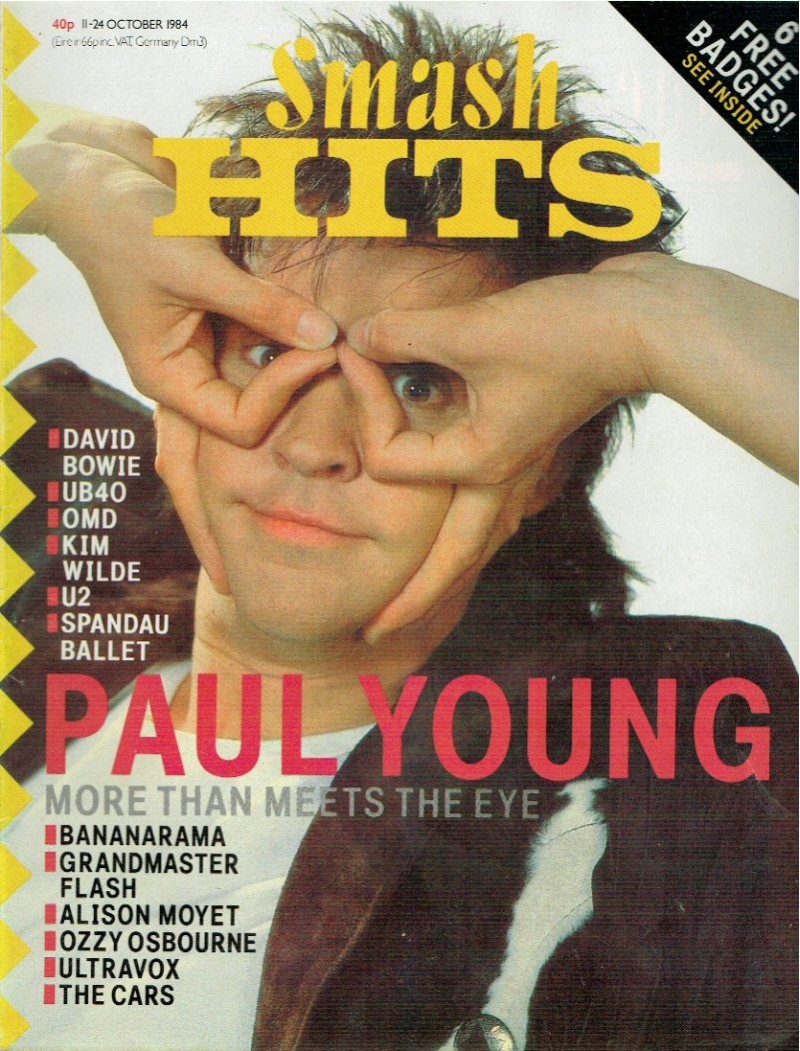 Smash Hits Magazine - 1984 11/10/84 Paul Young Smash Hits Magazine - 1984 11/10/84 Paul Young