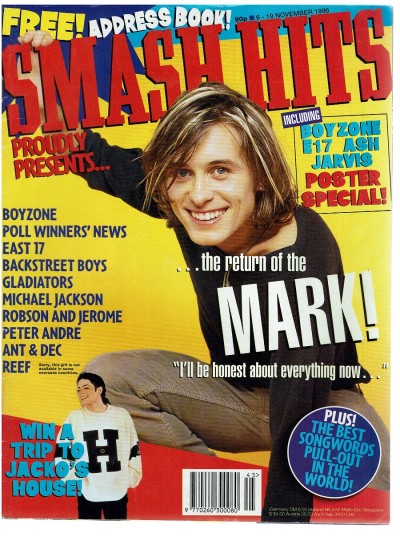 Smash Hits Magazine 6th November 1996 Mark Owen Robson & Jerome Boyzone Gladiators