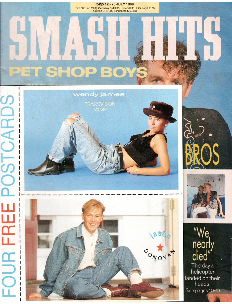 Smash Hits Magazine 12th July 1989 (Pet Shop Boys Cover)