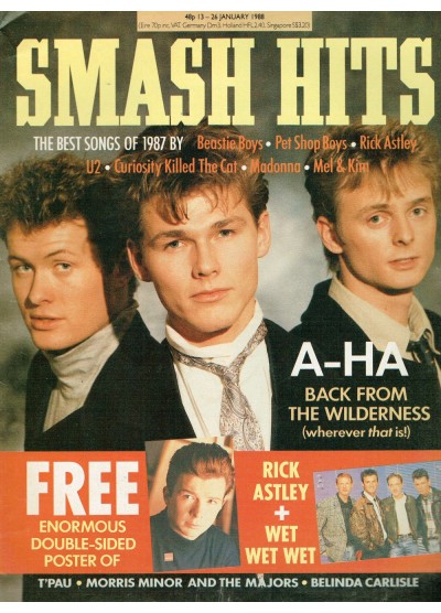 Smash Hits Magazine - 1988 13/01/88 (AHA Cover)