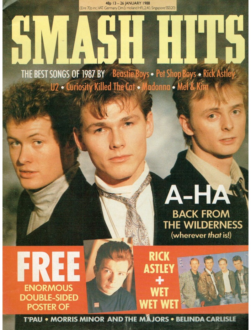 Smash Hits Magazine - 1988 13/01/88 (AHA Cover)