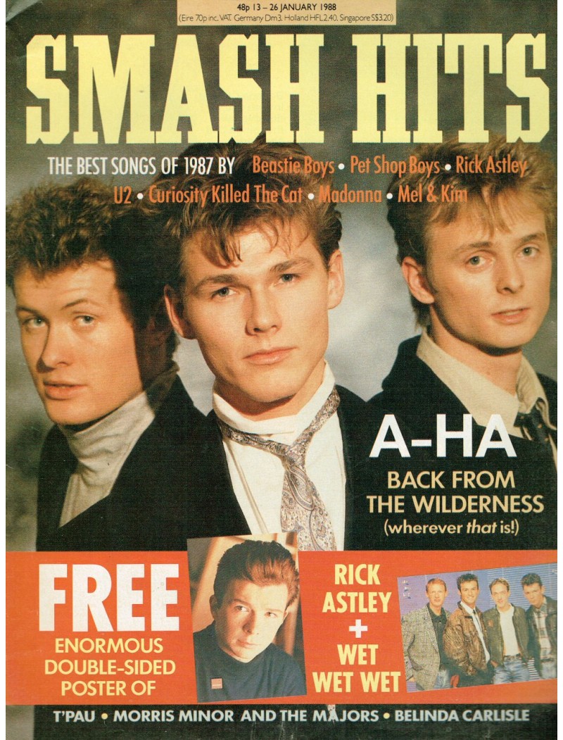 Smash Hits Magazine - 1988 13/01/88 (AHA Cover) Smash Hits Magazine - 1988 13/01/88 (AHA Cover)