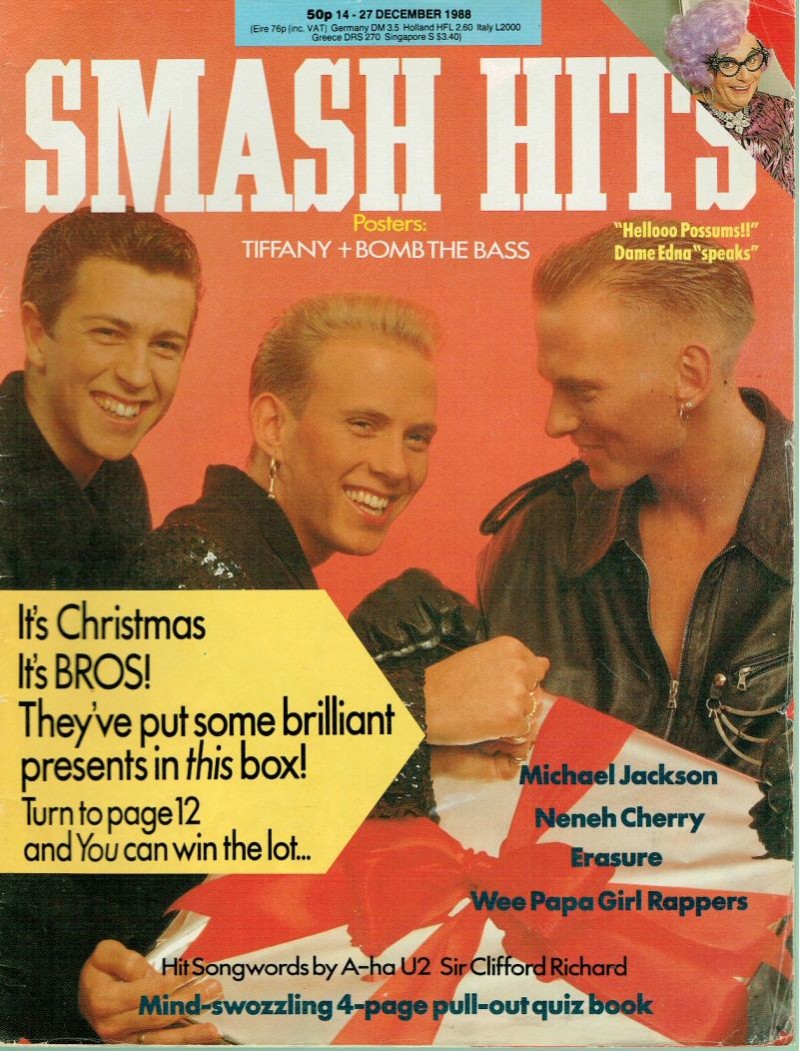 Smash Hits Magazine 14th December 1988 (Bros Cover)