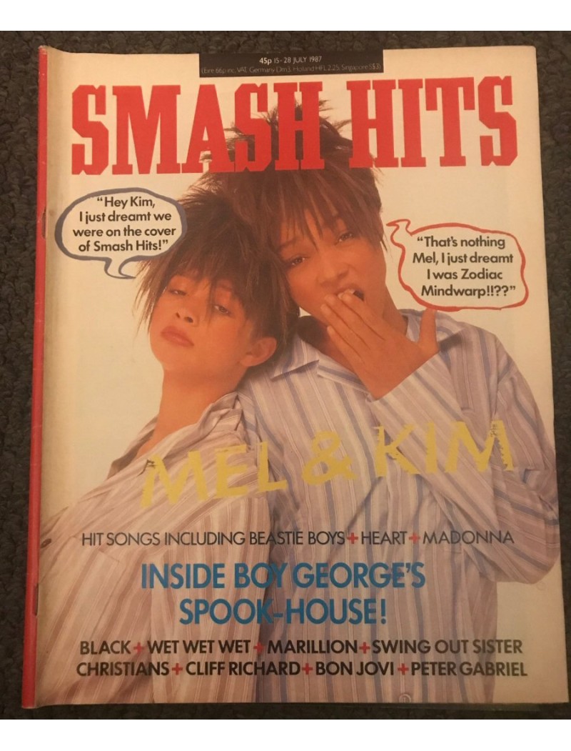 Smash Hits Magazine - 1987 15/07/87 (Mel & Kim Cover) Smash Hits Magazine - 1987 15/07/87 (Mel & Kim Cover)