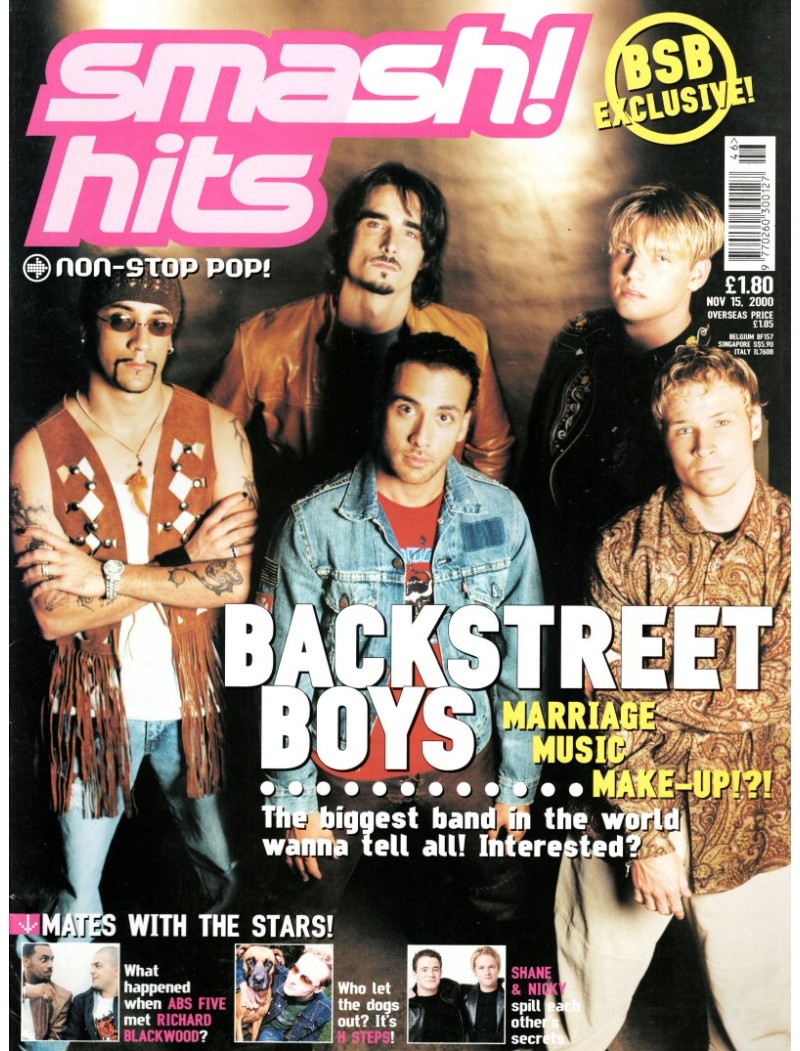 Smash Hits Magazine 15th November 2000 
