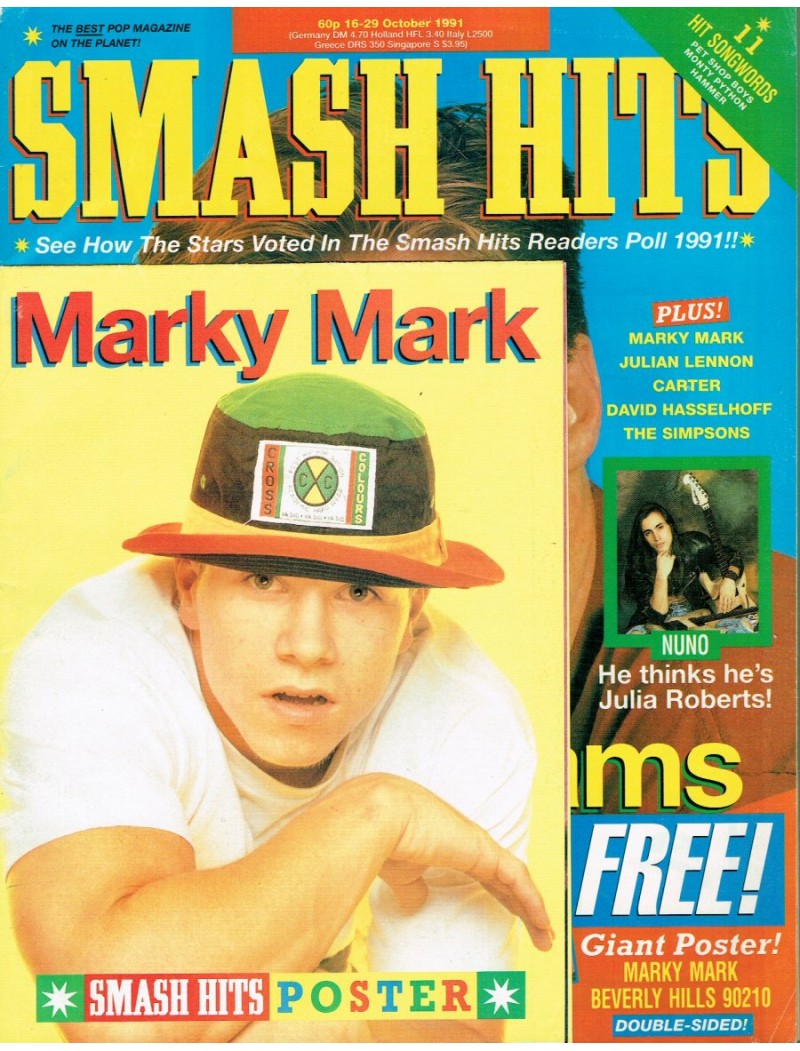 Smash Hits Magazine 16th October 1991 (Bryan Adams)