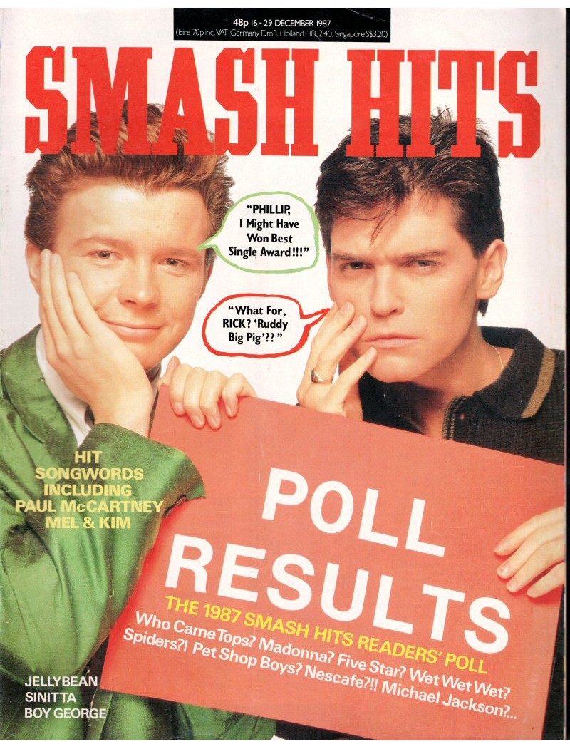 Smash Hits Magazine - 1987 16/12/87 (Smash Hits Poll Cover)