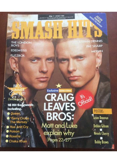 Smash Hits Magazine - 1989 17/05/89 (Bros cover)