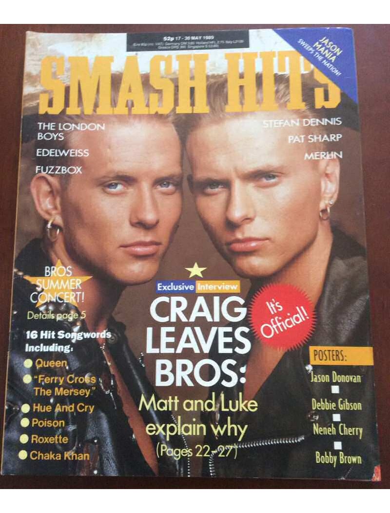 Smash Hits Magazine - 1989 17/05/89 (Bros cover)