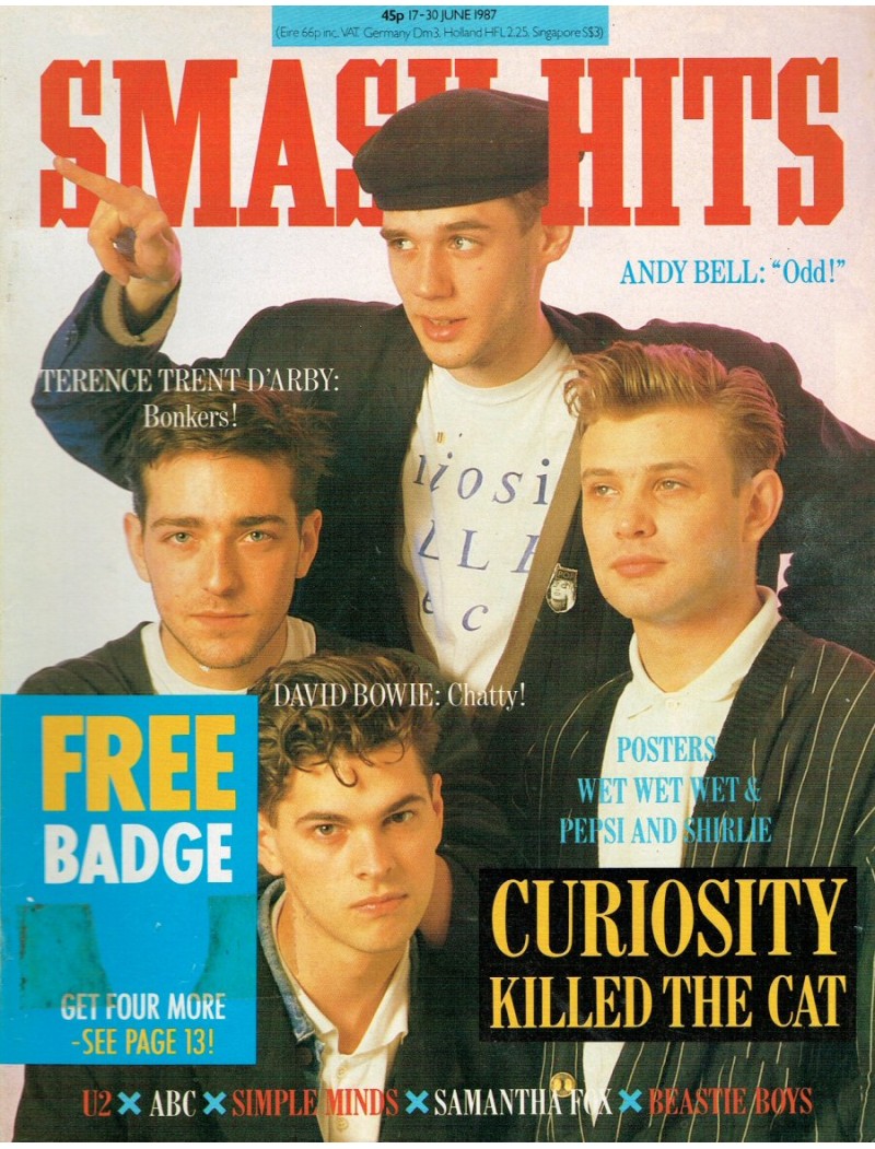 Smash Hits Magazine 17th June 1987 (Curiosity Killed the Cat) Smash Hits Magazine 17th June 1987 (Curiosity Killed the Cat)