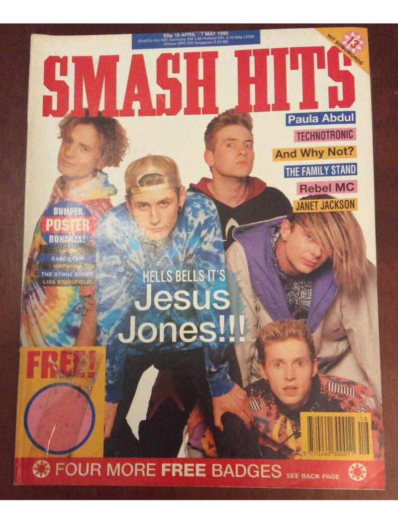 Smash Hits Magazine - 1990 18/04/90 (Jesus Jones Cover)