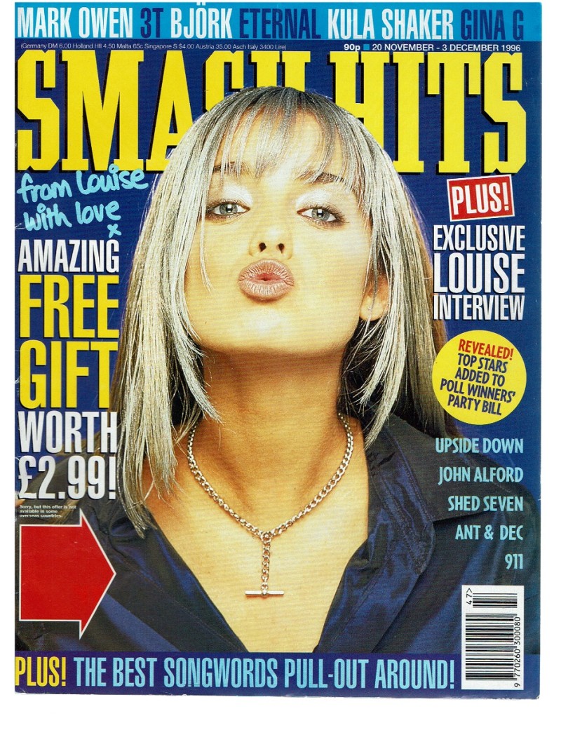 Smash Hits Magazine 20th November 1996 Louise Nurding Bjork Mark Owen Damage