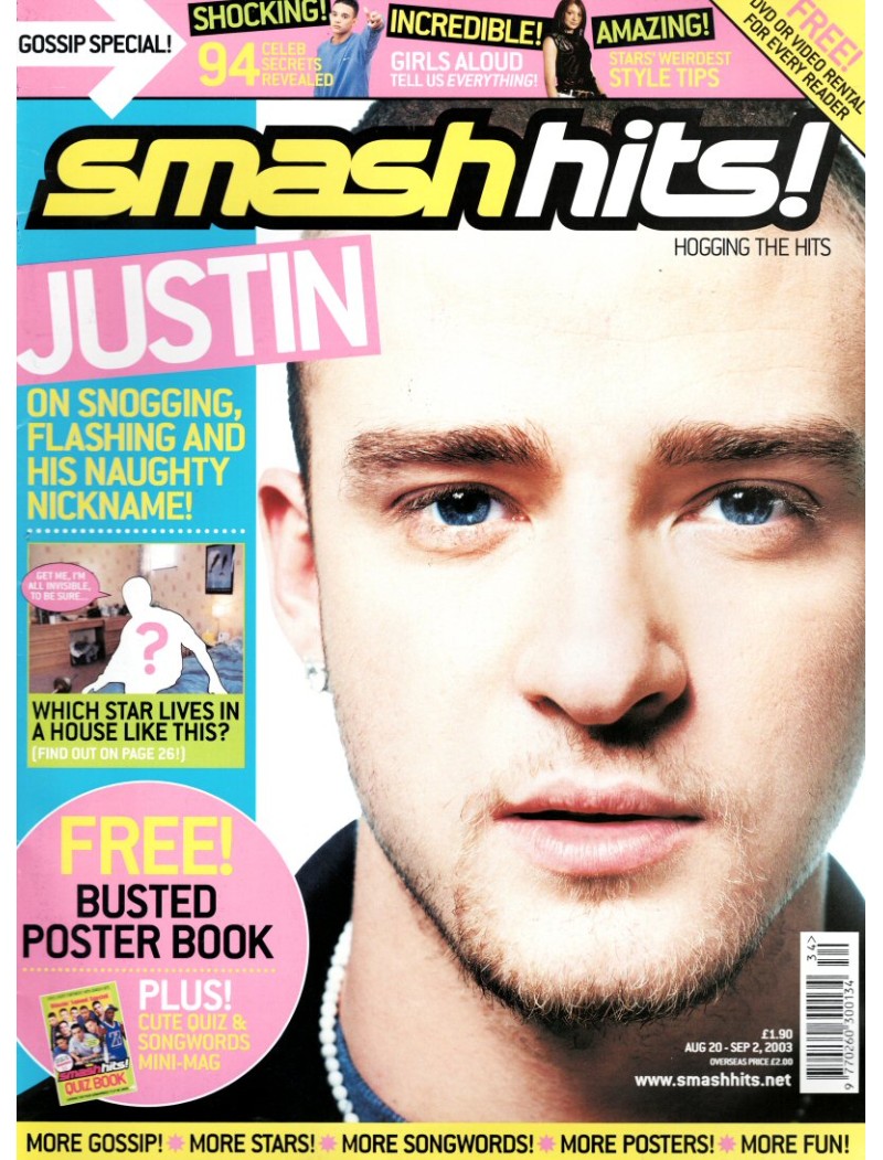 Smash Hits Magazine 20th August 2003 Smash Hits Magazine 20th August 2003
