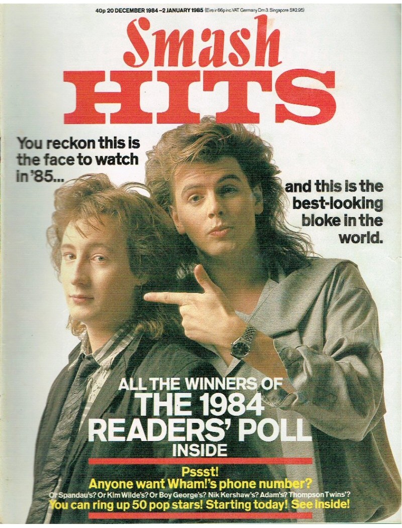 Smash Hits Magazine - 1984 20/12/84 Smash Hits Magazine - 1984 20/12/84
