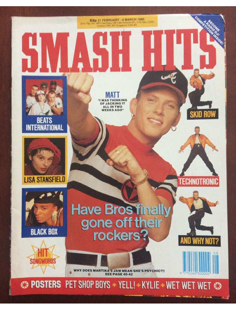 Smash Hits Magazine - 1990 21/02/90 (Bros Cover)
