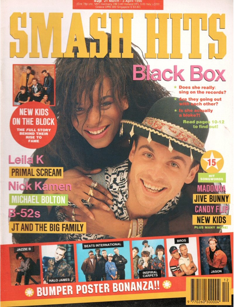 Smash Hits Magazine 21st March 1990 (Black Box) Smash Hits Magazine 21st March 1990 (Black Box)