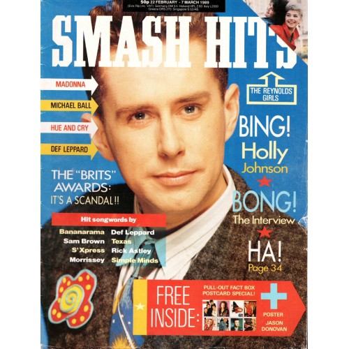 Smash Hits Magazine - 1989 22/02/89 (Holly Johnson Cover)