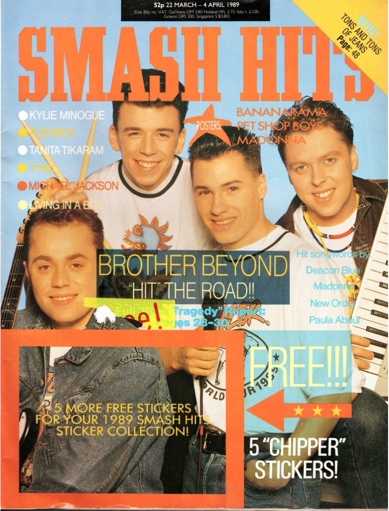 Smash Hits Magazine 22nd March 1989 (Brother Beyond Cover) Smash Hits Magazine 22nd March 1989 (Brother Beyond Cover)