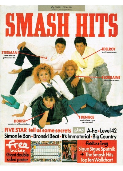 Smash Hits Magazine 23rd April 1986 Five Star