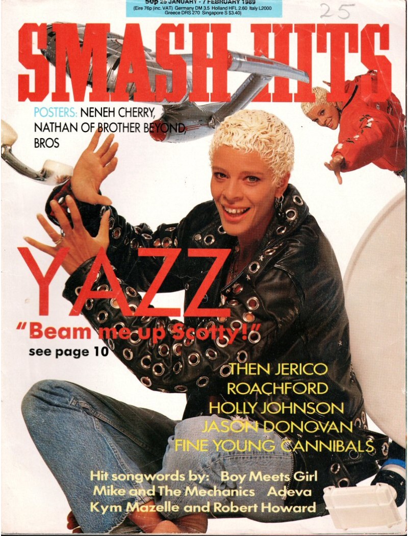Smash Hits Magazine 25th January 1989 (Yazz Cover) Smash Hits Magazine 25th January 1989 (Yazz Cover)