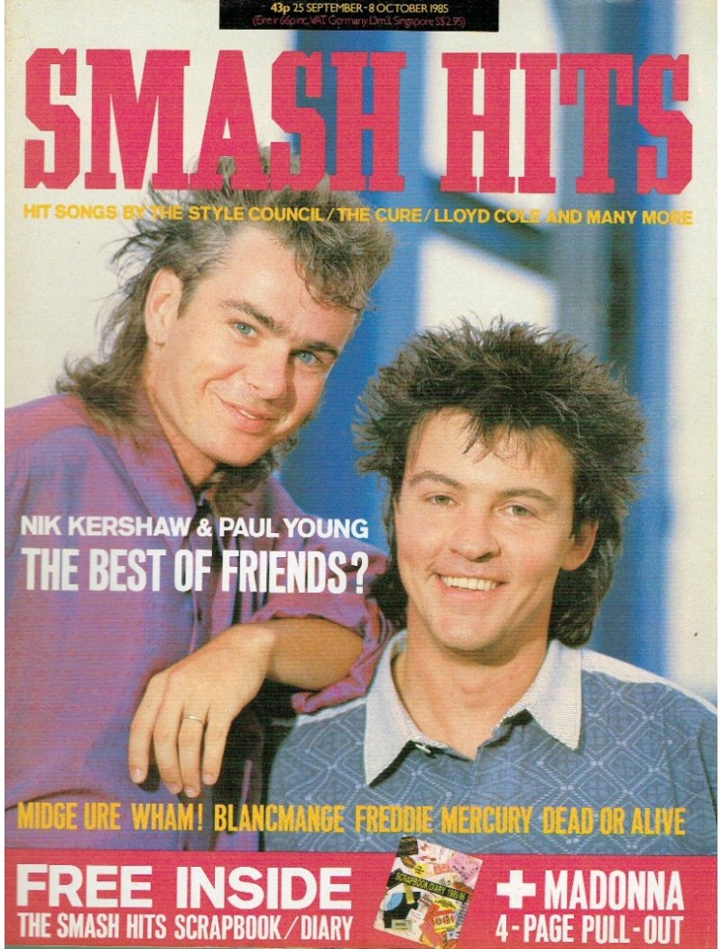 Smash Hits Magazine 25th September 1985 Nik Kershaw & Paul Young