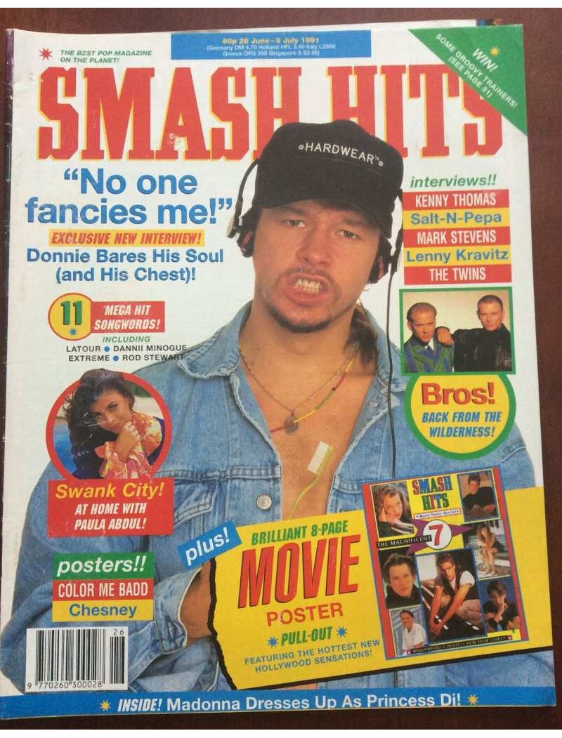 Smash Hits Magazine - 1991 26/06/91 (Donnie NKOTB Cover)