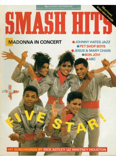 Smash Hits Magazine - 1987 26/08/87 (Five Star Cover)