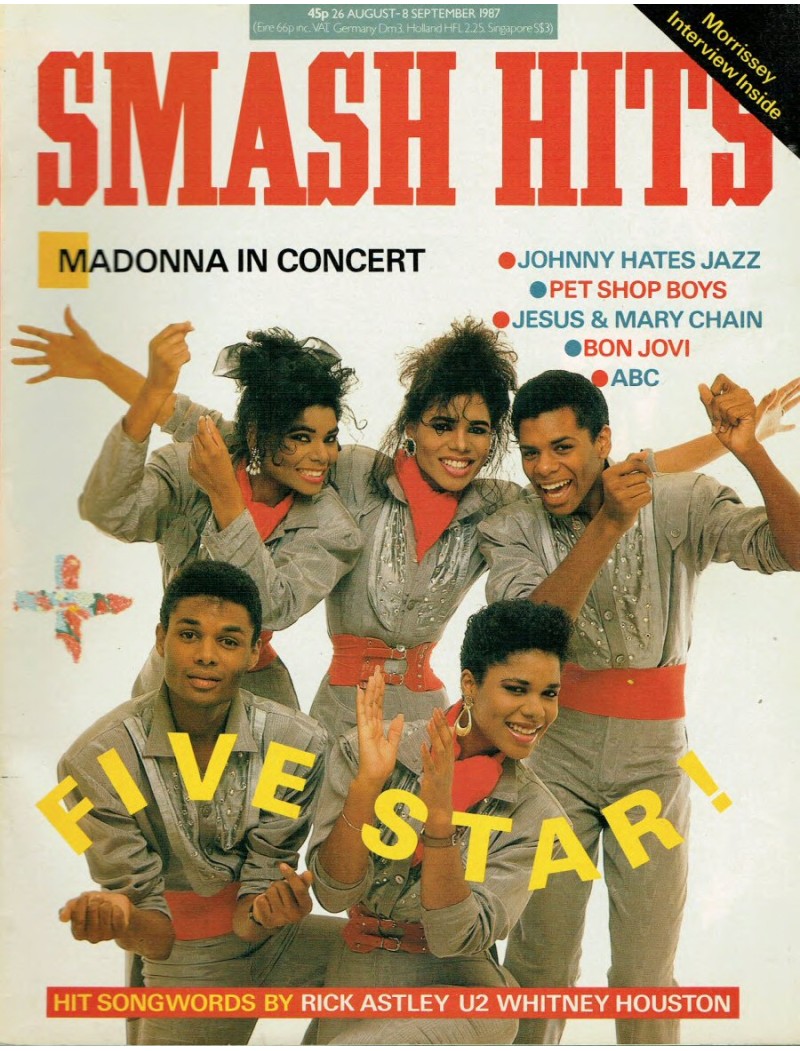 Smash Hits Magazine - 1987 26/08/87 (Five Star Cover)