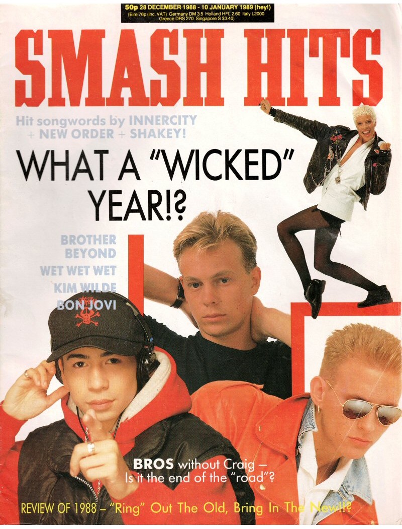 Smash Hits Magazine 28th December 1988 Smash Hits Magazine 28th December 1988