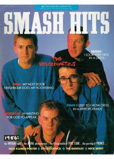 Smash Hits Magazine 31st December 1986 The Housemartins Style ouncil Nick Kamen 