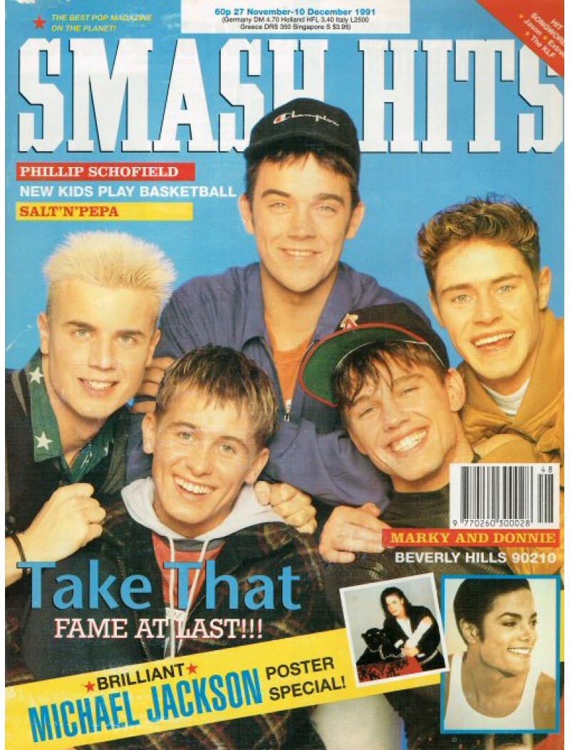 Smash Hits Magazine - 1991 27/11/91 (Take That Cover) Smash Hits Magazine - 1991 27/11/91 (Take That Cover)