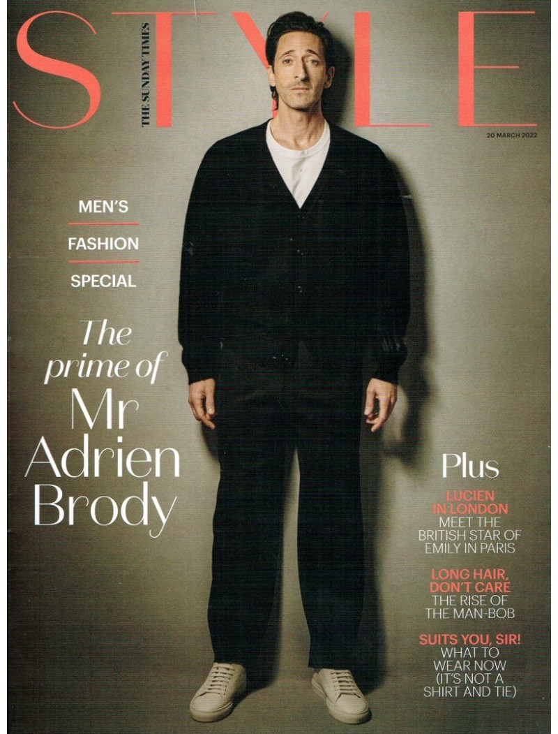 Sunday Times Style Magazine 20th March 2022 Adrien Brody