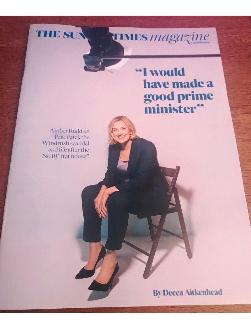 Sunday Times Magazine 2020 6th December 2020  Amber Rudd