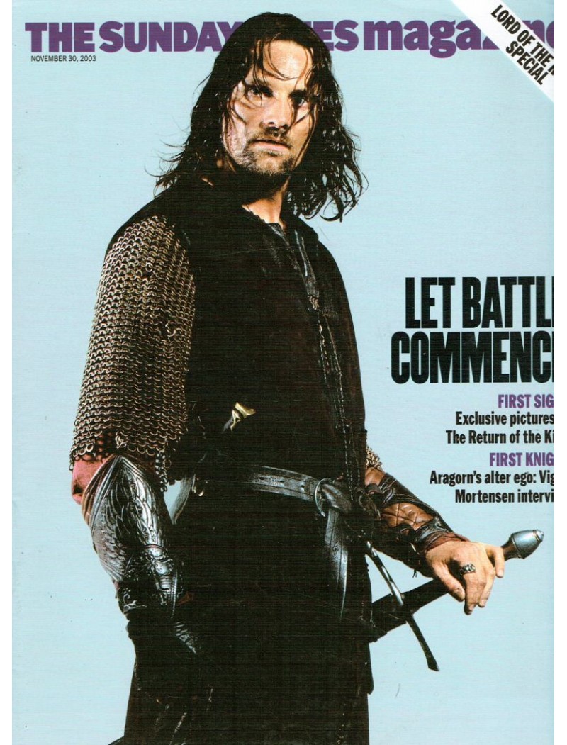 Sunday Times Magazine 2003 30th November 2003 Lord of the Rings