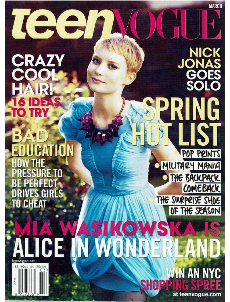 Teen Vogue Magazine March 2010 Mia Wasikowska