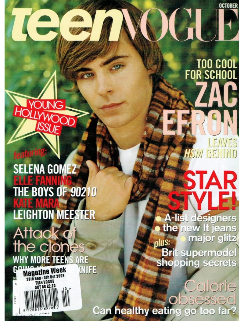 Teen Vogue Magazine 2008 10/08 Zac Efron