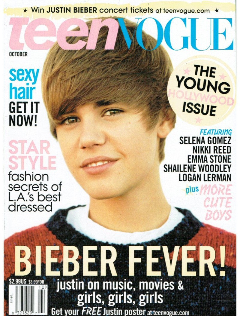 Teen Vogue Magazine October 2010 Justin Bieber Teen Vogue Magazine October 2010 Justin Bieber