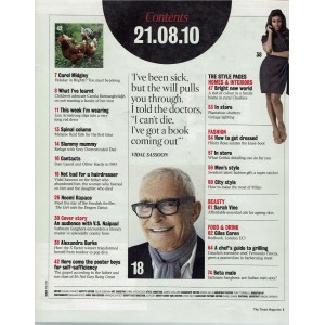 The Times Magazine 21st August 2010 Vidal Sassoon