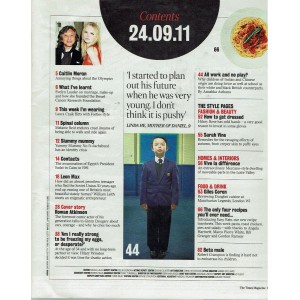 The Times Magazine 24th September 2011 Rowan Atkinson