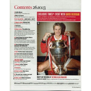 The Times Magazine 26th October 2013 David Beckham