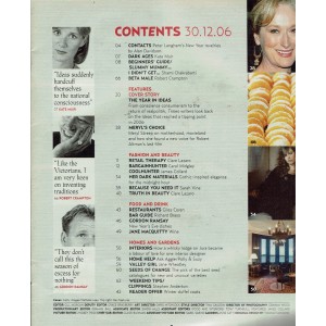The Times Magazine 30th December 2006 Meryl Streep