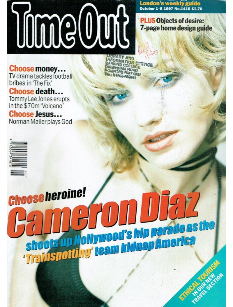Time Out Magazine 1st October 1997 - writing on cover Time Out Magazine 1st October 1997 - writing on cover